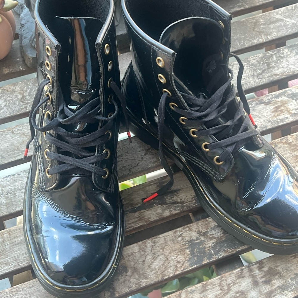 Dr. Martens Shiny Black Lace-Up Boots